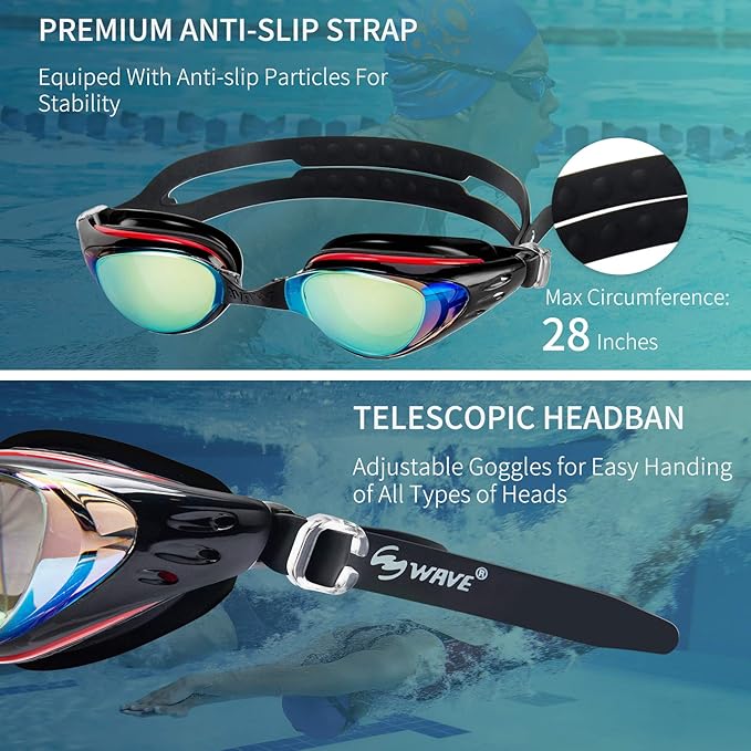 Nearsighted Swim Goggles, Shortsighted Optical Swimming Goggles No Leaking Anti Fog UV Protection for Adult Men Women