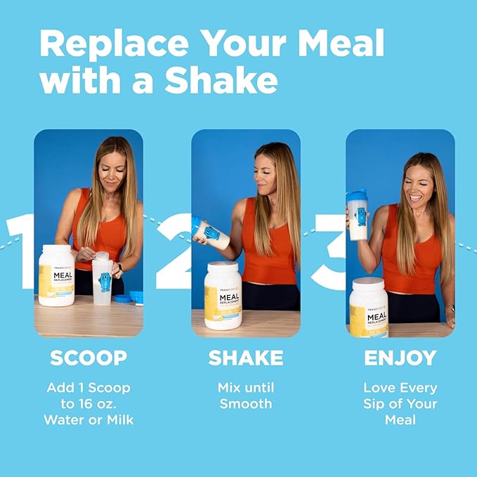 TransformHQ Meal Replacement Shake Powder 28 Servings (Strawberry & Cream) - Gluten Free, Non-GMO