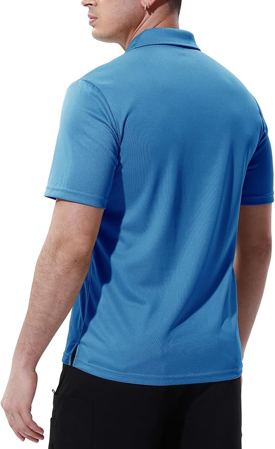 TBMPOY Men's Polo Shirts with Pocket Short Sleeve Quick Dry Casual Sports Outdoor Golf Shirt