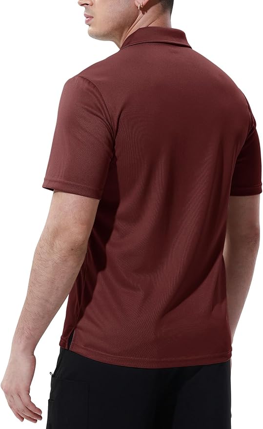 TBMPOY Men's Polo Shirts with Pocket Short Sleeve Quick Dry Casual Sports Outdoor Golf Shirt