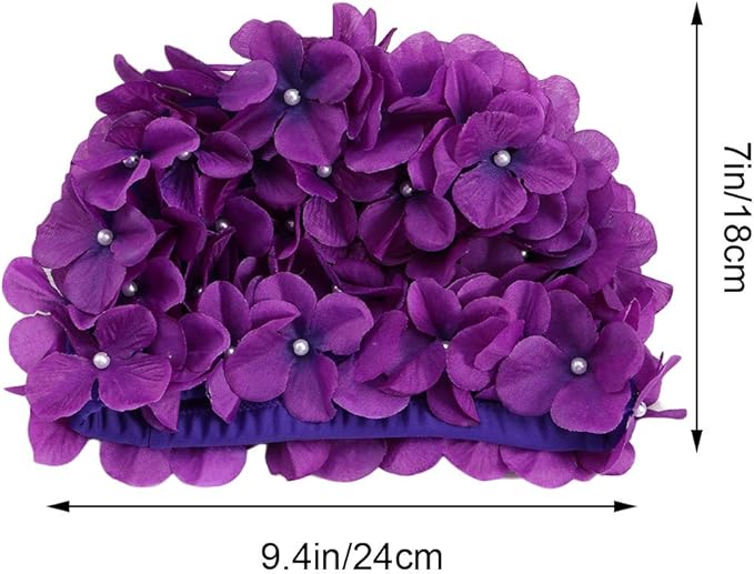 WINOMO Fashionable Swim Cap Floral Petal Stylish Swimming Hat Bathing Caps Size L for Women