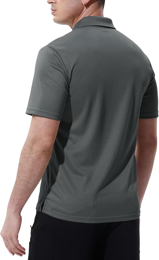 TBMPOY Men's Polo Shirts with Pocket Short Sleeve Quick Dry Casual Sports Outdoor Golf Shirt