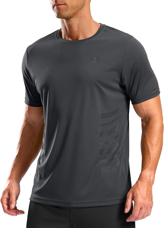 G Gradual Men's Workout Shirts Quick Dry Athletic Running T-Shirts Lightweight Moisture Wicking Short Sleeve Sports Gym Tops