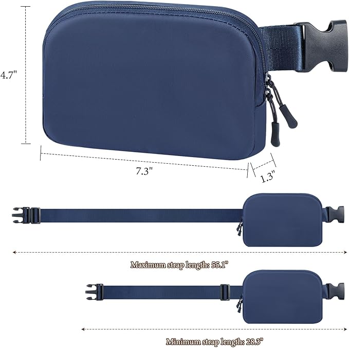 MoKo Fanny Packs for Women Men, Fashion Running Waist Packs, Crossbody Mini Bag Fanny Pack Belt Bag with Adjustable Strap for Running Outdoors Workout Travel Hiking Cycling