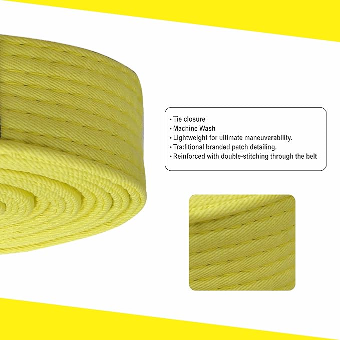 Martial Arts Belt for Karate, Judo, Aikido and Taekwondo - Durable Cotton-Polyester Blend for Adults and Kids