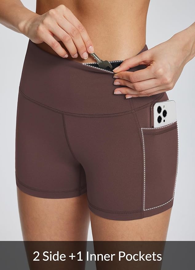 baleaf Women's 8"/ 5"/ 3" Biker Shorts High Waist Yoga Workout Gym Running Volleyball Spandex Shorts with Pockets