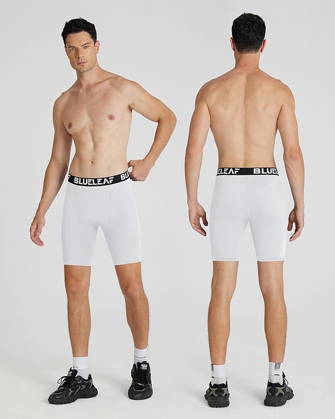 Blueleaf Men's Compression Shorts Sports Running Spandex Shorts Performance Athletic Workout Base Layer Underwear