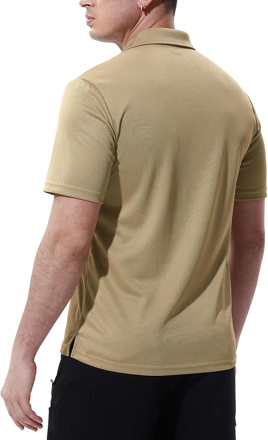 TBMPOY Men's Polo Shirts with Pocket Short Sleeve Quick Dry Casual Sports Outdoor Golf Shirt