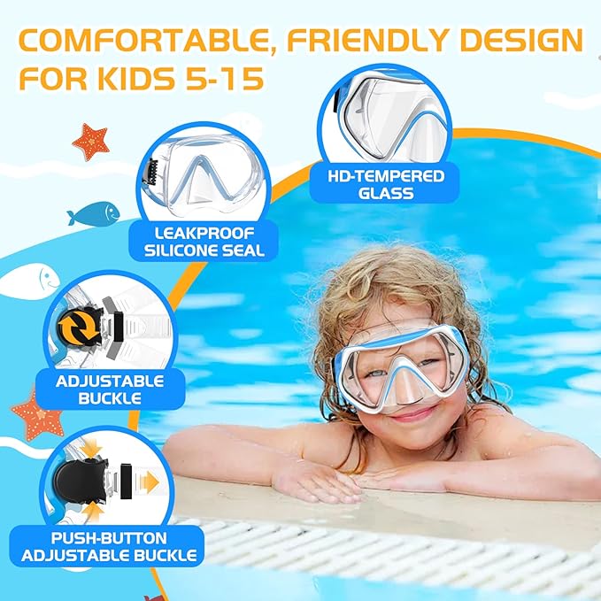 Snorkeling Gear, Dry Snorkel Set180° Panoramic Wide View,Anti-Fog Scuba Diving Mask, Professional Snorkeling Gear for Free Breathing, Swimming, Diving