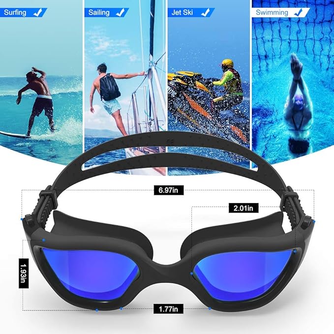 ZIONOR G1 Polarized Swimming Goggles for Unisex Adult Women Anti Fog 100% Anti UV Diving Goggles