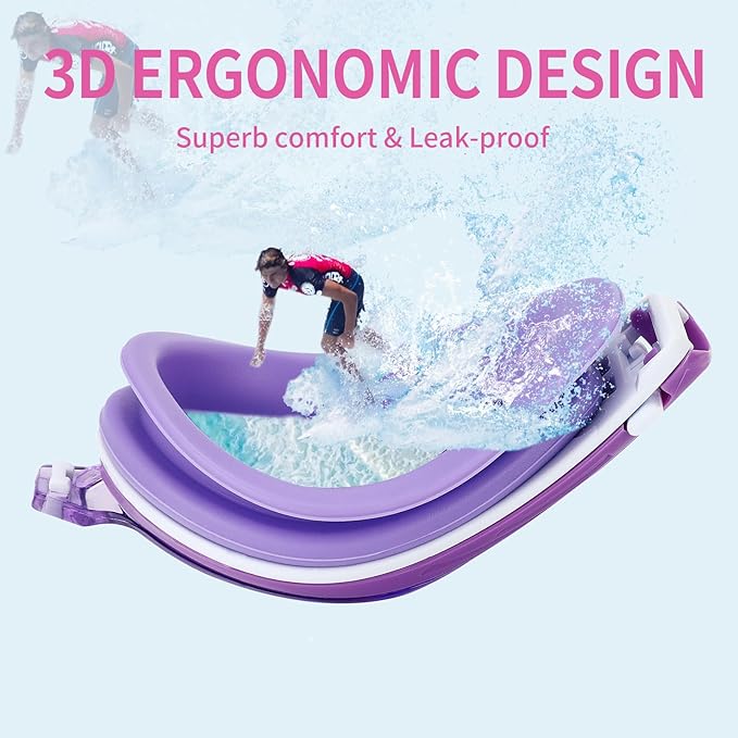 Nearsighted Swim Goggles, Shortsighted Optical Swimming Goggles No Leaking Anti Fog UV Protection for Adult Men Women