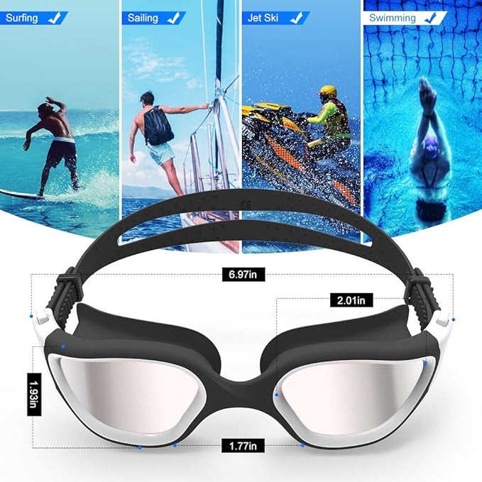 ZIONOR G1 Polarized Swimming Goggles for Unisex Adult Women Anti Fog 100% Anti UV Diving Goggles