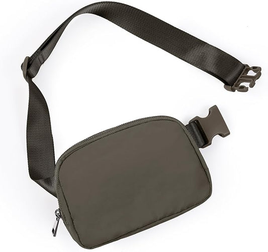 ODODOS Unisex Mini Belt Bag with Adjustable Strap Small Fanny Pack for Workout Running Traveling Hiking, Turkish Coffee