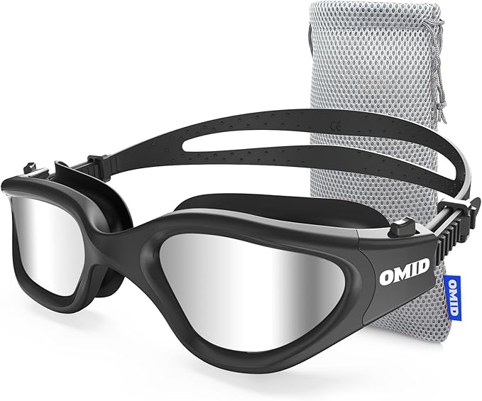 OMID Swim Goggles, P2 Polarized Swimming Goggles for Men Anti-fog Goggles Swimming for Adult Women