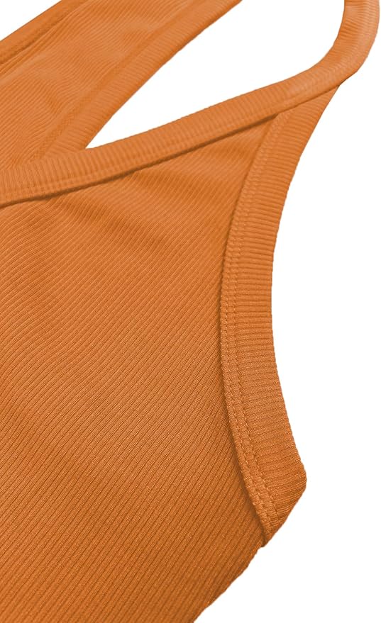 iGENJUN Workout Tops for Women Racerback Basic Tank Summer 2025 Camisole V Neck Slim Fit Ribbed Sleeveless