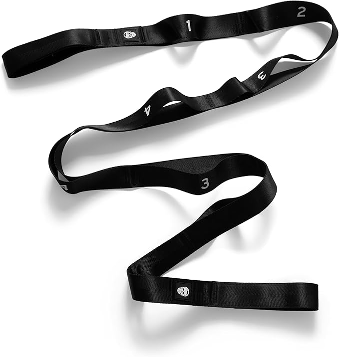 Gymreapers Stretching Strap for Physical Therapy Non-Elastic Stretch Band 10 Loop Neoprene Stretch Strap for Yoga Pilates Exercise Men & Women