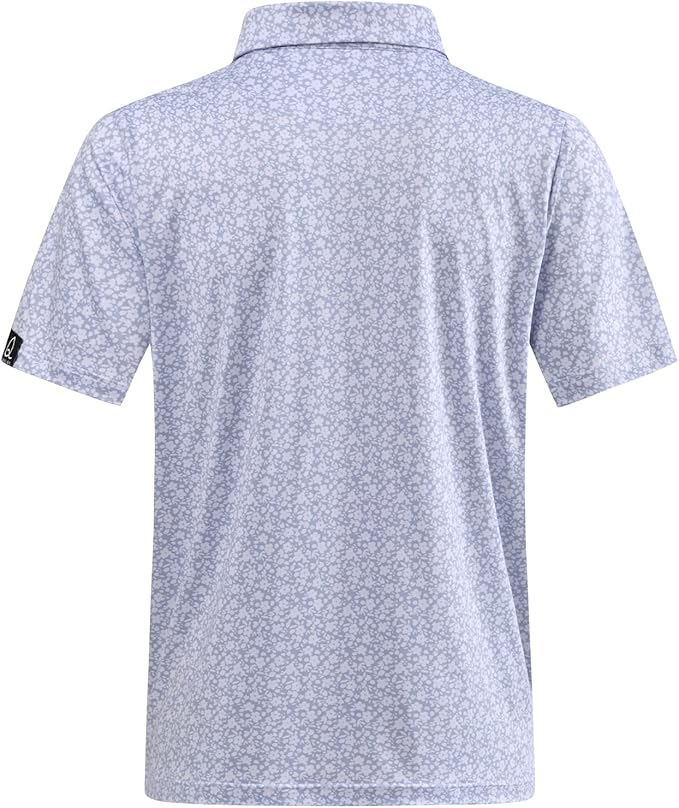 DEOLAX Mens Polo Shirts Fashion Print Mens Golf Shirt Dry Fit Mens Golf Polo Short Sleeve Quick Dry Funny Golf Shirt for Men