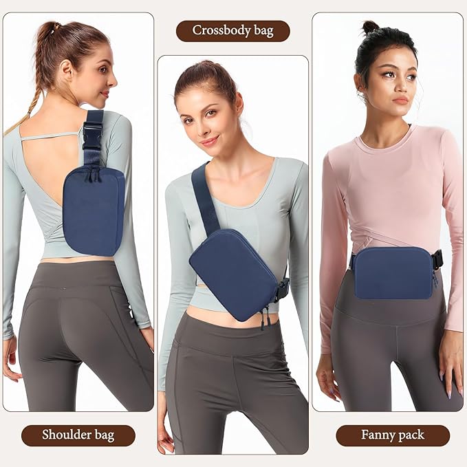 MoKo Fanny Packs for Women Men, Fashion Running Waist Packs, Crossbody Mini Bag Fanny Pack Belt Bag with Adjustable Strap for Running Outdoors Workout Travel Hiking Cycling