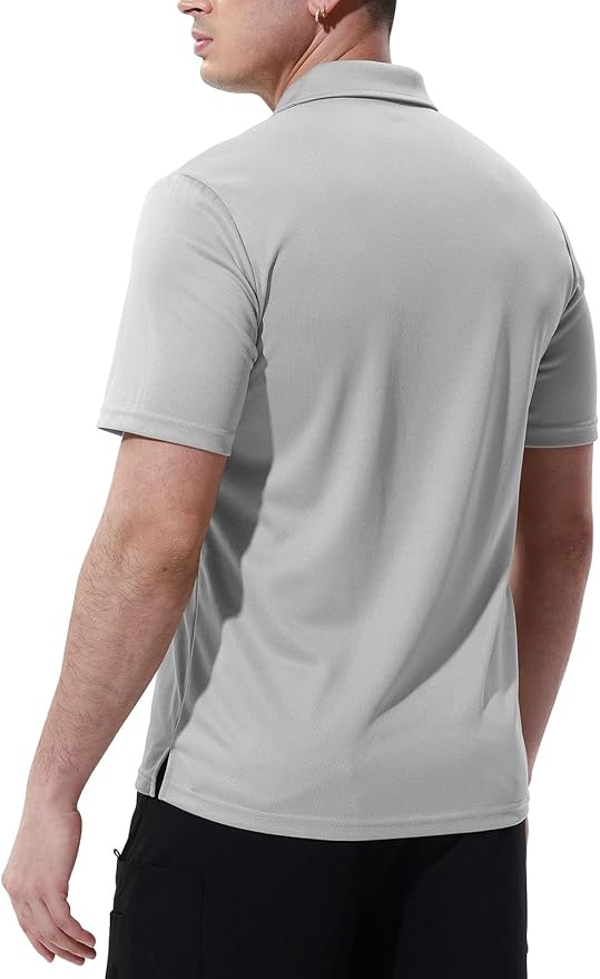 TBMPOY Men's Polo Shirts with Pocket Short Sleeve Quick Dry Casual Sports Outdoor Golf Shirt
