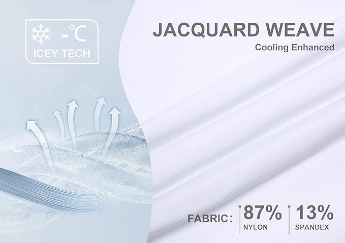 Esabel.C Jacquard Golf Shirts for Men Moisture Wicking Short Sleeve Performance Dry Fit Active Mens Polo Shirts