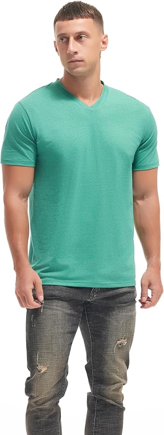 VEIISAR Premium V Neck T Shirts for Men - Modern Fitted Tees Vneck Undershirts