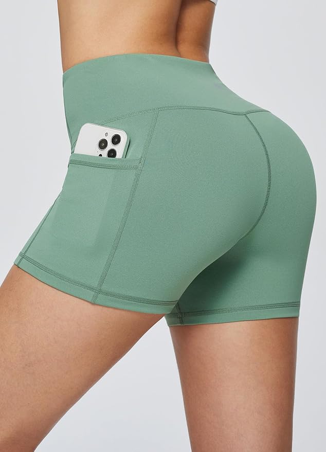 baleaf Women's 8"/ 5"/ 3" Biker Shorts High Waist Yoga Workout Gym Running Volleyball Spandex Shorts with Pockets