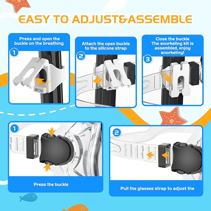 Snorkeling Gear, Dry Snorkel Set180° Panoramic Wide View,Anti-Fog Scuba Diving Mask, Professional Snorkeling Gear for Free Breathing, Swimming, Diving