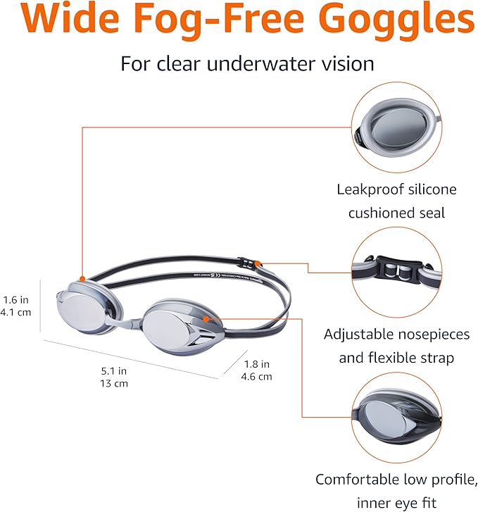 Amazon Basics Unisex Swim Goggles