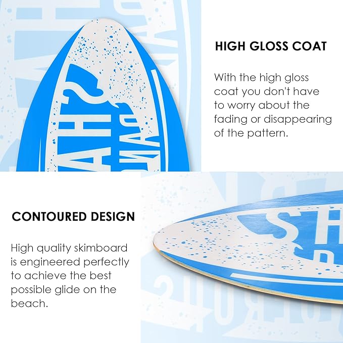 seething 35 Inch Skimboard with High Gloss Coat Wood Skim Board for Beginners,Kids, Teenagers, Adults and All Skimming