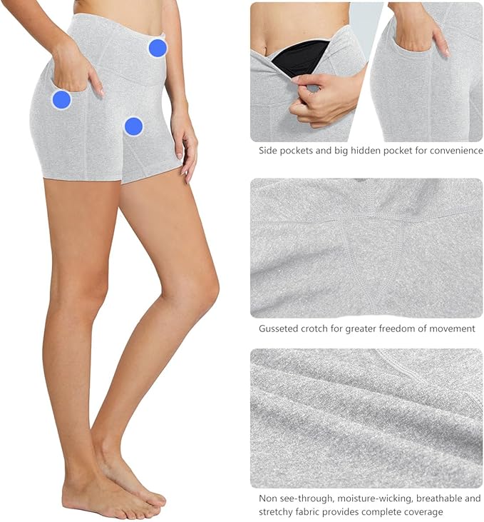 baleaf Women's 8"/ 5"/ 3" Biker Shorts High Waist Yoga Workout Gym Running Volleyball Spandex Shorts with Pockets