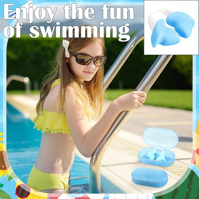 Soulchen 2 Pcs Swimming Nose Plugs Silicone Waterproof Painless Swim Nose Clip with Storage Box for Adults Kids Men Women Beginners