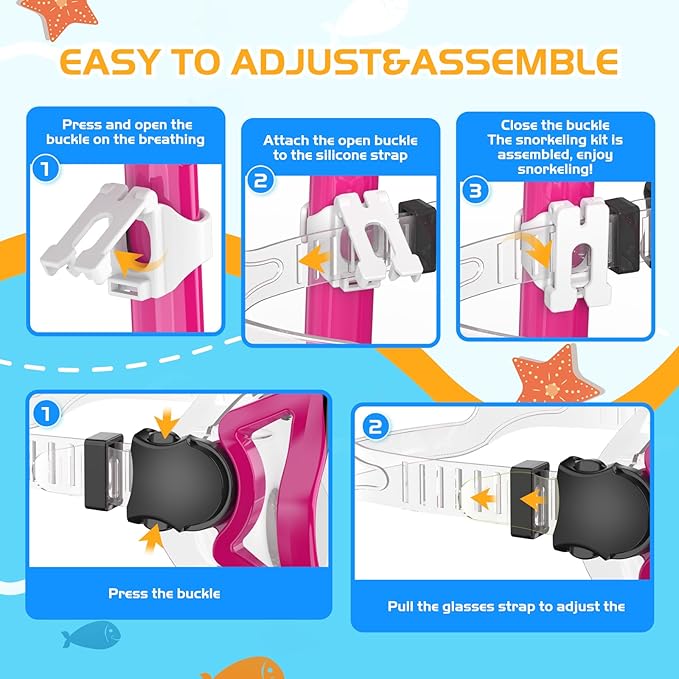 Snorkeling Gear, Dry Snorkel Set180° Panoramic Wide View,Anti-Fog Scuba Diving Mask, Professional Snorkeling Gear for Free Breathing, Swimming, Diving
