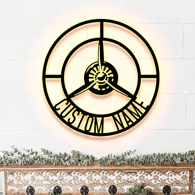 Personalized Pilot Metal Sign, LED Light Pilot Metal Wall Art, Custom Pilot Name Sign, Christmas Gift, Decoration Airforce, Xmas Gifts