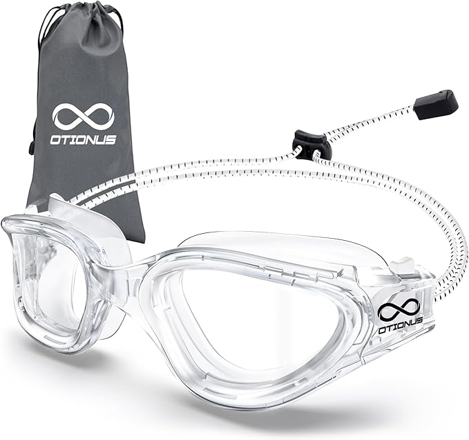 Swim Goggles, Polarized Adult Swimming Goggles Bungee Strap No Hair Pulling Anti-fog Pool Goggles for Men Women