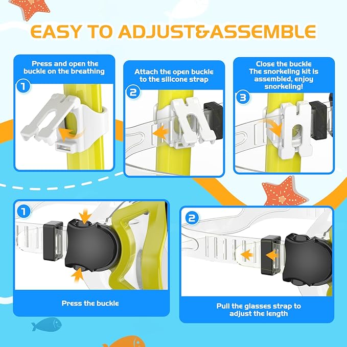 Snorkeling Gear, Dry Snorkel Set180° Panoramic Wide View,Anti-Fog Scuba Diving Mask, Professional Snorkeling Gear for Free Breathing, Swimming, Diving