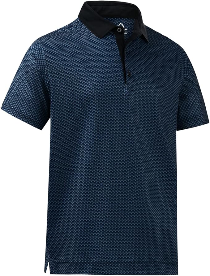 DEOLAX Mens Polo Shirts Fashion Print Mens Golf Shirt Dry Fit Mens Golf Polo Short Sleeve Quick Dry Funny Golf Shirt for Men
