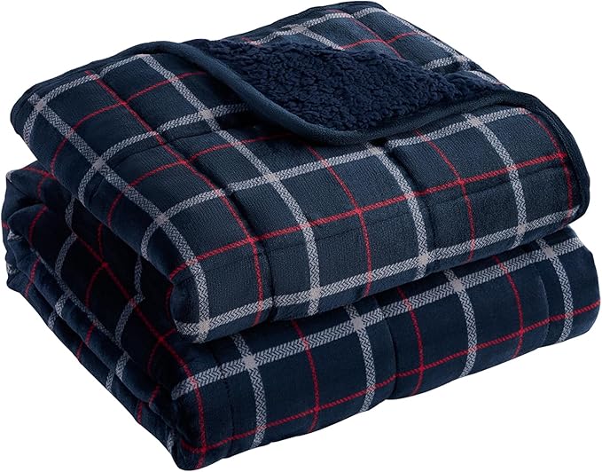 L'AGRATY Weighted Blanket - 48"x72" 15lbs Soft Breathable Heavy Blanket Flannel Material with Glass Beads for Adult All-Season Summer Fall Winter Soft Thick Comfort