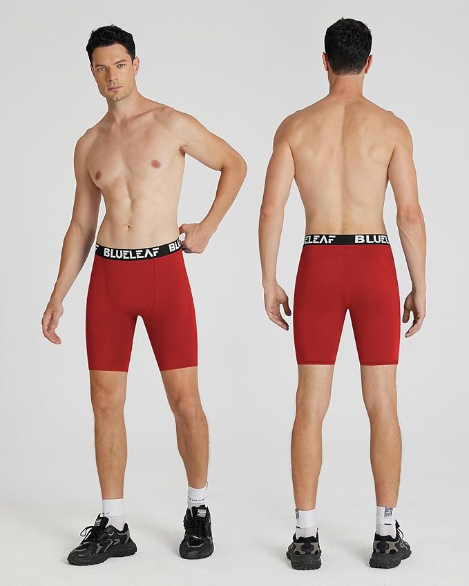 Blueleaf Men's Compression Shorts Sports Running Spandex Shorts Performance Athletic Workout Base Layer Underwear