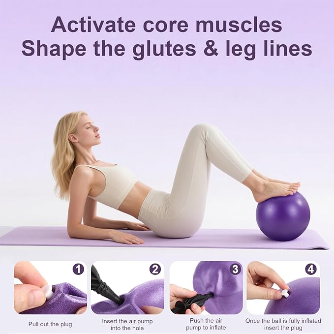 Pilates Ring Set –Home Pilates Equipment for Women Kit with a 14-inch Pilates Ring and 9.8-inch Pilates Ball,5 Resistance Bands for Beginners—Train Muscles, Flexibility & Core Strength at Home