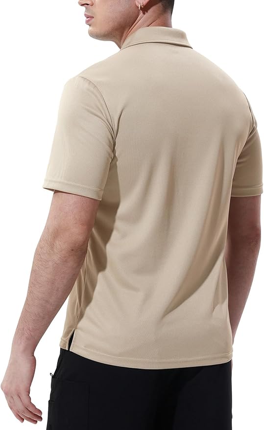 TBMPOY Men's Polo Shirts with Pocket Short Sleeve Quick Dry Casual Sports Outdoor Golf Shirt
