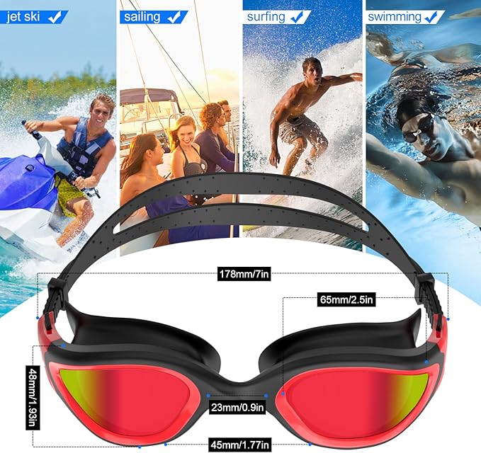 WIN.MAX Polarized Swimming Goggles Swim Pool Goggles Anti Fog Anti UV No Leakage Clear Vision for Men Women Adults Teenagers