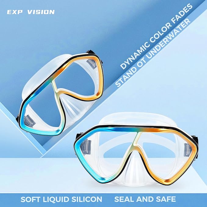 Scuba Diving Mask for Adults - Premium Anti-Fog Snorkeling Mask Comfortable & Leak-Proof Swim Goggles with Nose Cover for Scuba Diving, Snorkeling & Underwater Adventures
