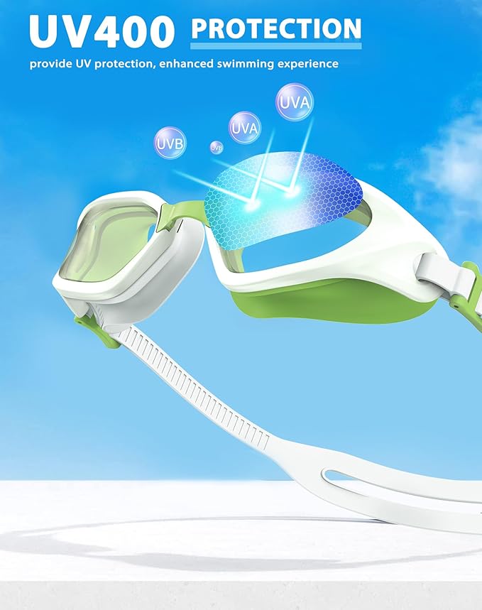 Swim Goggles, Unisex Adult Swimming Goggles Anti Fog Anti UV No Leakage Wide View for Men Women Youth