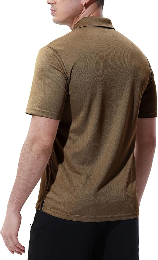 TBMPOY Men's Polo Shirts with Pocket Short Sleeve Quick Dry Casual Sports Outdoor Golf Shirt