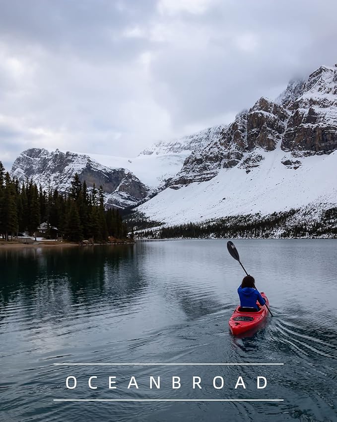 OCEANBROAD Kayak Paddle 86in/218cm, 90.5in/230cm, 95in/241cm Alloy Shaft Kayaking Boating Canoeing Oar with Paddle Leash