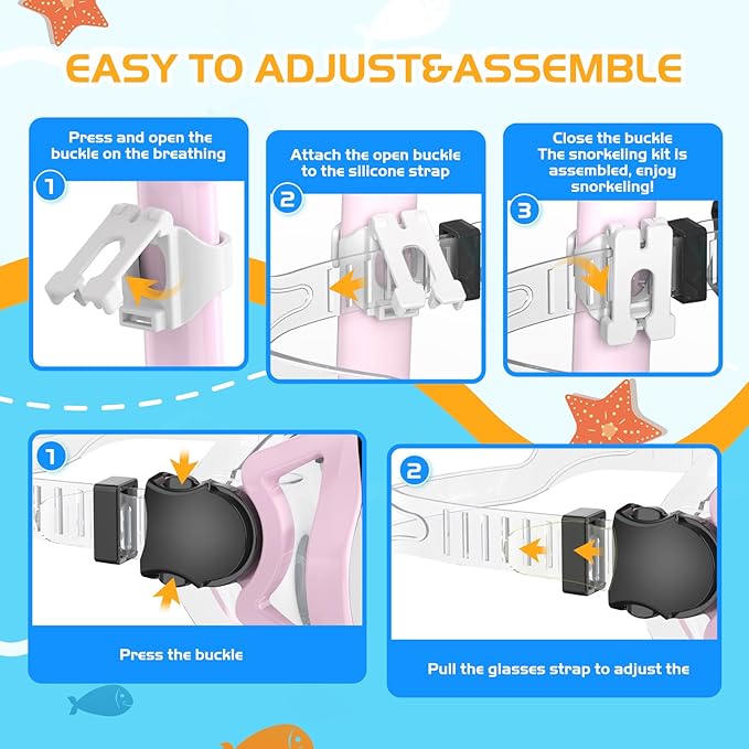 Snorkeling Gear, Dry Snorkel Set180° Panoramic Wide View,Anti-Fog Scuba Diving Mask, Professional Snorkeling Gear for Free Breathing, Swimming, Diving