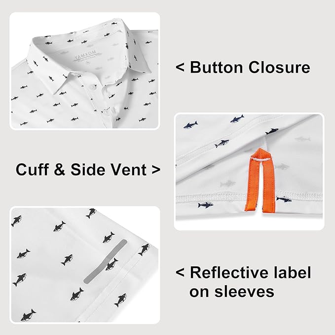 Golf Shirts for Men - Moisture Wicking Short Sleeve Performance Sport Casual Striped Collared Mens Polo Shirt