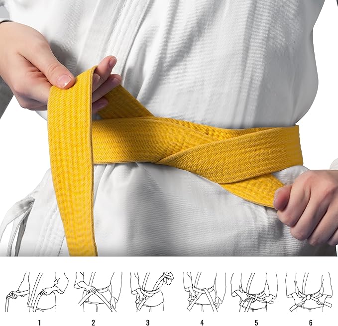 DXM SPORTS BJJ Jiu Jitsu Belt - Taekwondo Karate Belt - Martial Arts Uniform Ranking Judo Belt Double Stitched for Kids Adult