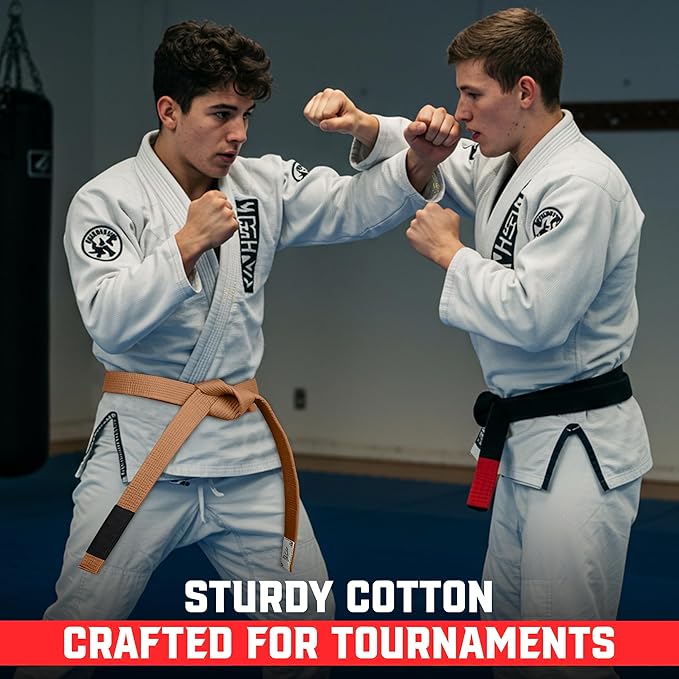 Vintage Series BJJ Belt for Men & Women Brazilian Jiu Jitsu Belt for Jiu Jitsu Gi