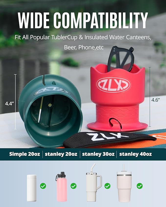 ZLX Cup Paddle Board Kayak Cup Holder, Stand Up Paddle Board Cup Holder Paddleboard Accessories Surfboards, Canoes Kayak Holder for Types of Cup Bottle Drink